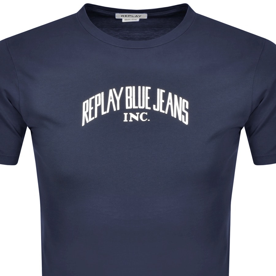 Alternative Image for ProductReplay Logo Crew Neck T Shirt Navy2